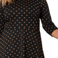 Leota Women's Katherine Metallic Print Dress Black Size 1X