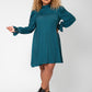 Leota Women's Long Puff Sleeve Bianca Flowy Dress (Curve) Green