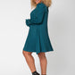 Leota Women's Long Puff Sleeve Bianca Flowy Dress (Curve) Green