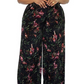 Leota Women's Ruby Floral Stretch Velvet Jumpsuit Black Size 1X