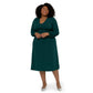 Leota Women's Francesca Long Sleeve Midi Dress Green Size 1X