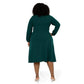 Leota Women's Francesca Long Sleeve Midi Dress Green Size 1X