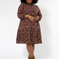 Leota Women's Long Sleeve Olive Boho Jersey Tiered Dress (Curve) Red