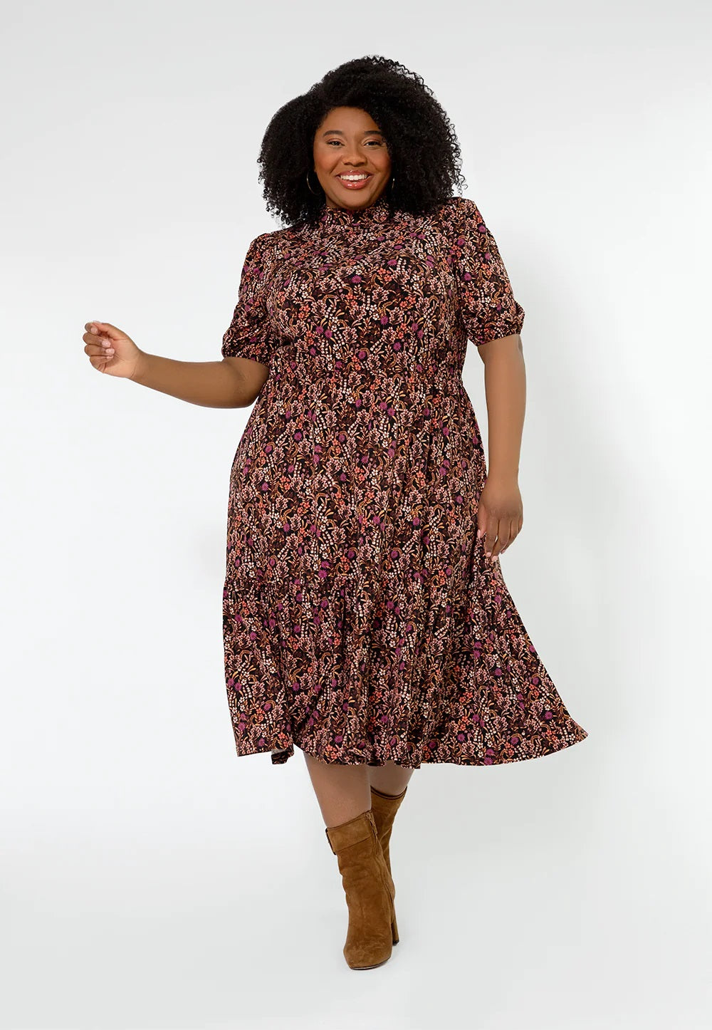 Leota Women's Mirand Printed Mock Neck Dress Red