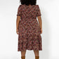 Leota Women's Mirand Printed Mock Neck Dress Red