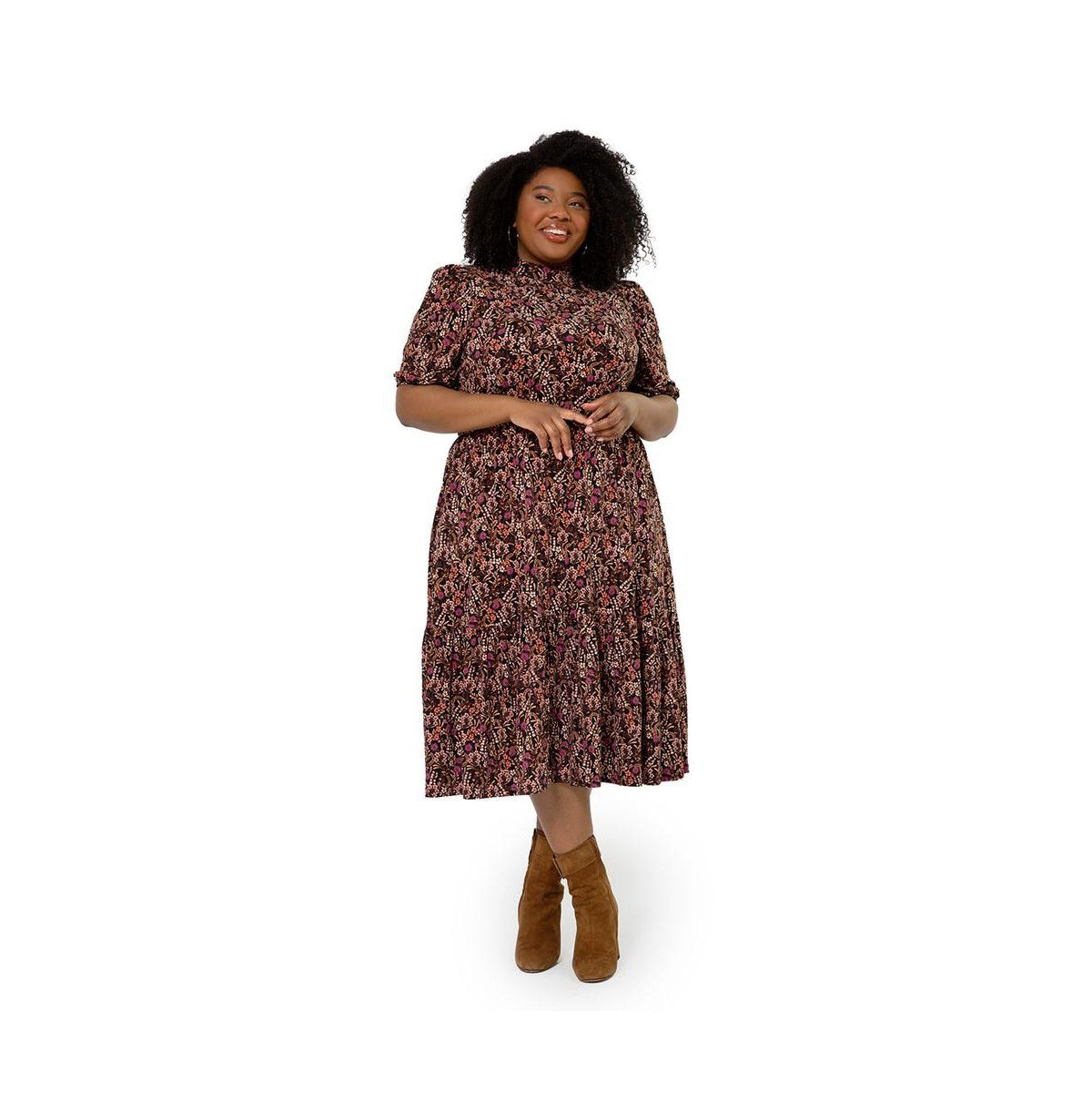 Leota Women's Mirand Printed Mock Neck Dress Red