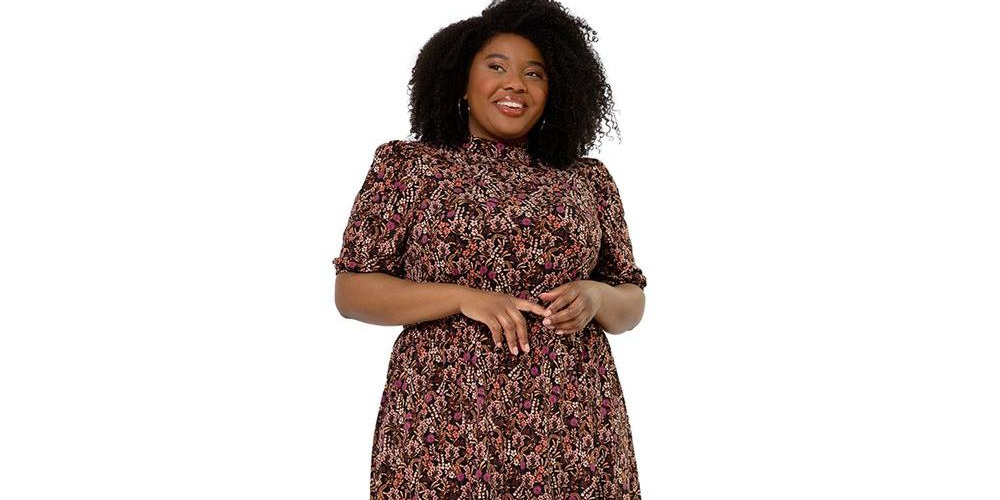 Leota Women's Mirand Printed Mock Neck Dress Red