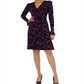 Leota Women's Rosalia V Neck Fit and Flare Dress Black Size Medium