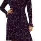 Leota Women's Rosalia V Neck Fit and Flare Dress Black Size Medium