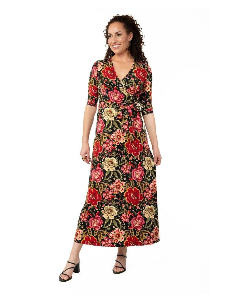 Leota Women's Perfect Wrap Maxi Dress Red Size Small