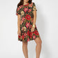 Leota Women's Short Sleeve Serenity Swing Dress Multi