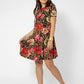 Leota Women's Short Sleeve Serenity Swing Dress Multi
