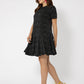 Leota Women's Short Sleeve Serenity Swing Dress Black
