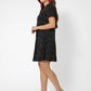 Leota Women's Short Sleeve Serenity Swing Dress Black