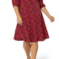 Leota Women's Puff Sleeve Sweetheart Becca Dress Red Size 1X