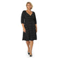 Leota Women's Puff Sleeve Sweetheart Becca Dress Black Size 2X