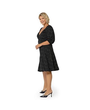 Leota Women's Puff Sleeve Sweetheart Becca Dress Black Size 2X