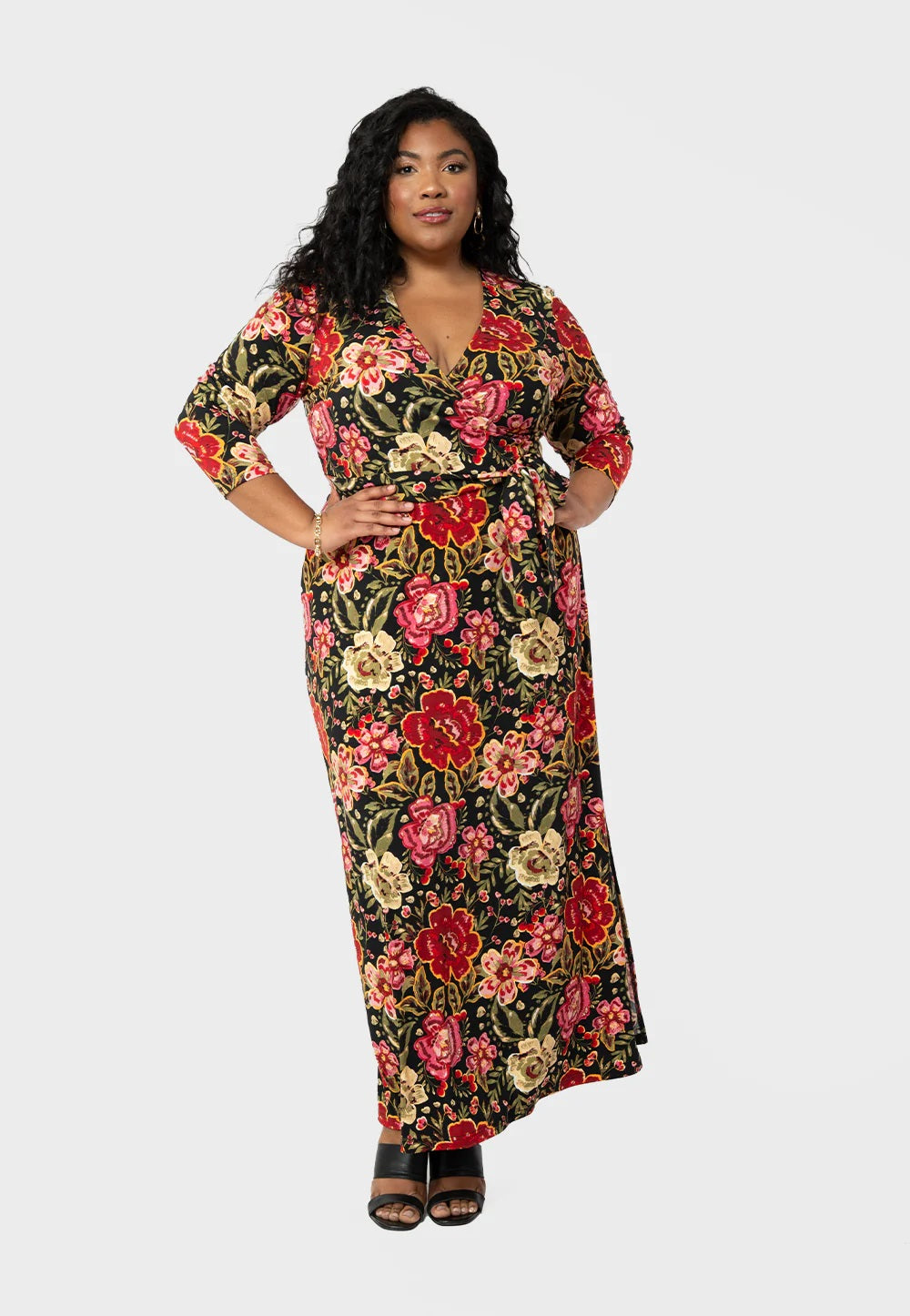 Leota Women's Perfect Wrap Maxi Dress Red Size 2X