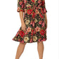 Leota Women's Tanya Floral Print Dress Red Size 2X