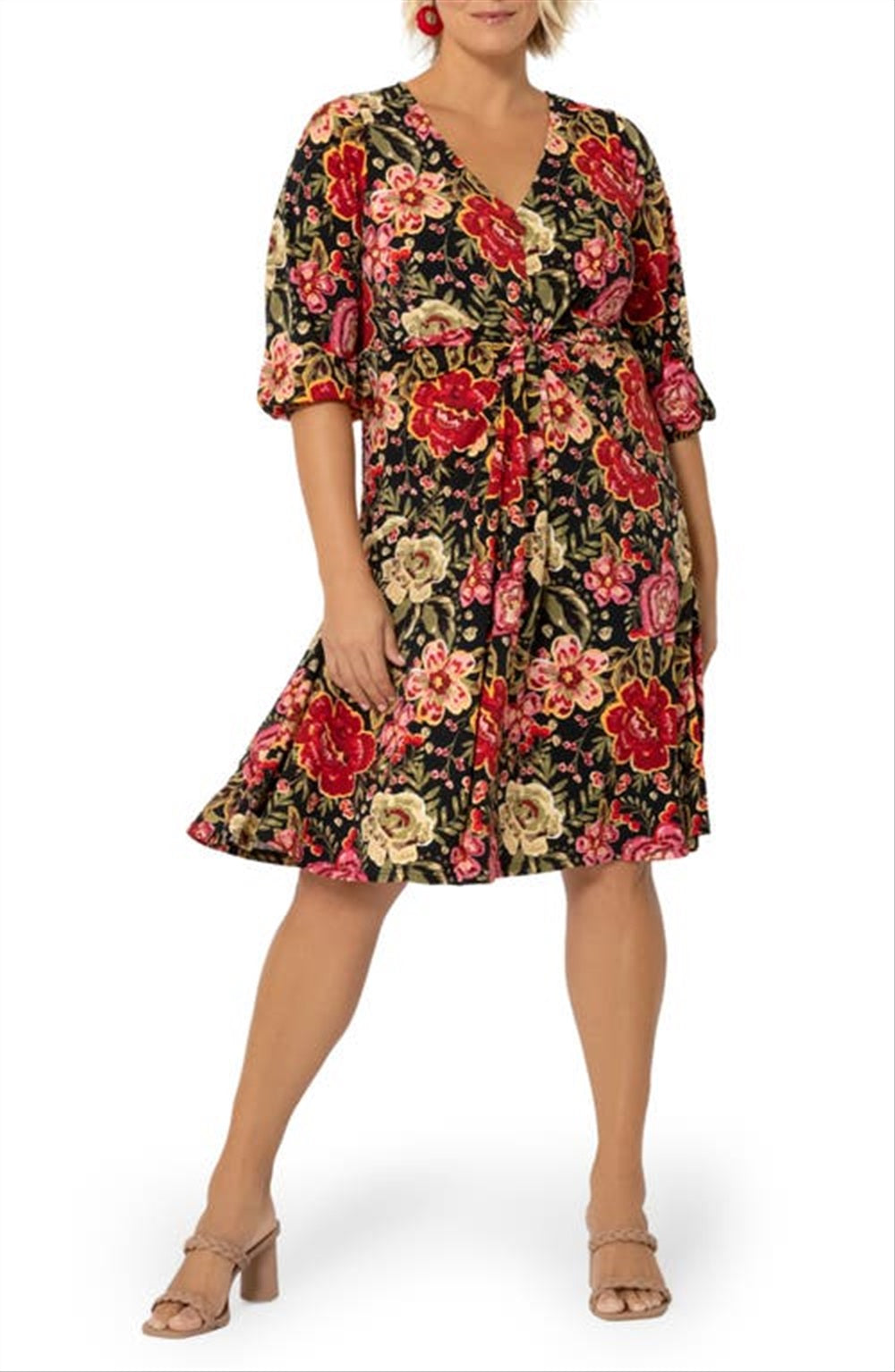 Leota Women's Tanya Floral Print Dress Red
