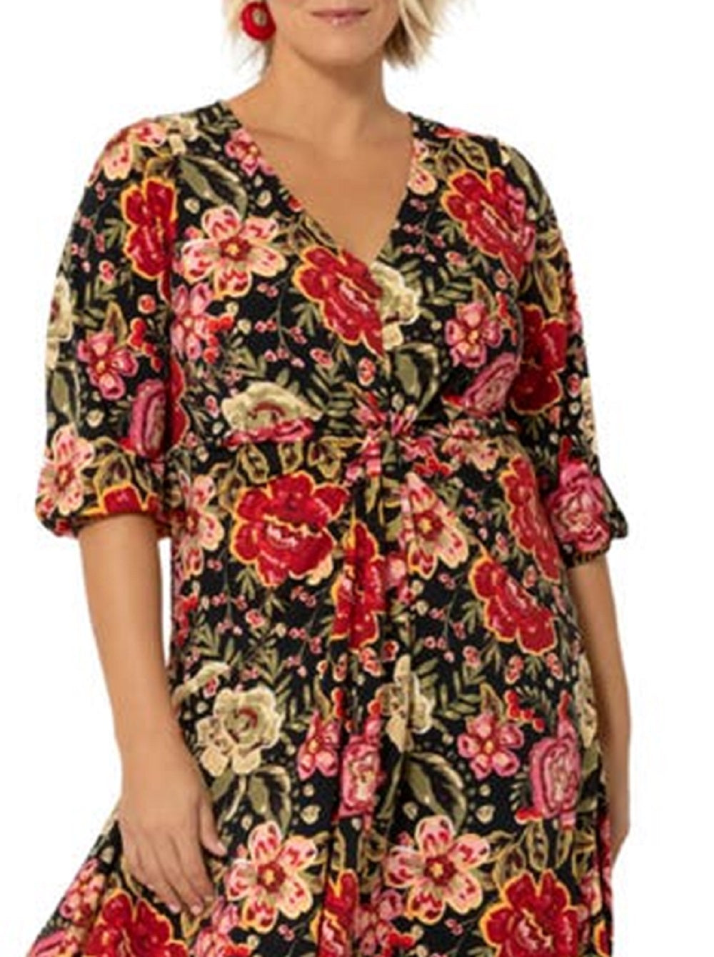 Leota Women's Tanya Floral Print Dress Red