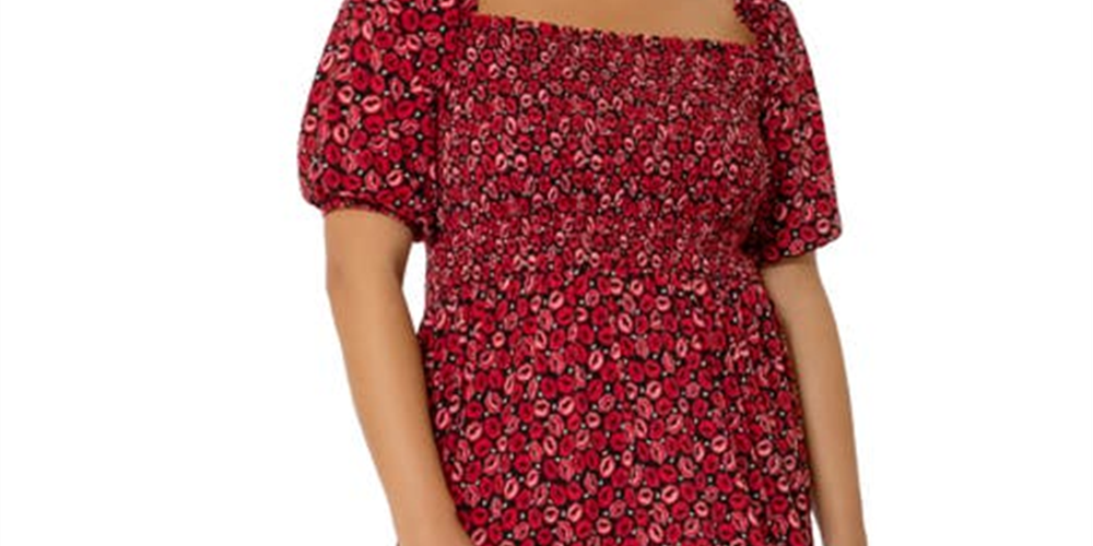 Leota Kelly Ruffle Hem Dress in Kiss Kiss Rouge Red Size 3X