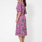 Leota Women's Short Sleeve Zoe Midi Jersey Dress Pink