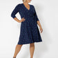 Leota Women's Short Sleeve Zoe Midi Jersey Dress (Curve) Blue