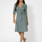 Leota Women's 3/4 Sleeve Perfect Wrap Dress Green