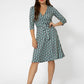 Leota Women's 3/4 Sleeve Perfect Wrap Dress Green