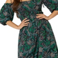 Leota Kelly Lips Print Midi Dress Green Size Small