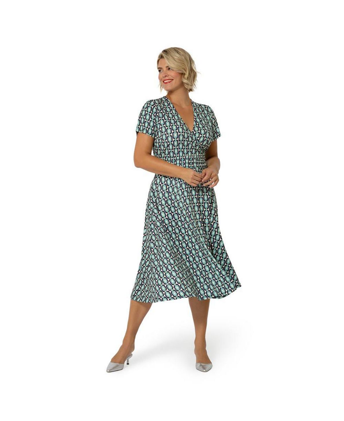 Leota Women's Plus Amiya Midi Perfect Wrap Dress Blue Size 2X