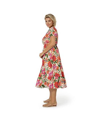 Leota Women's Tiered Ruffle Michelle Dress Orange