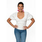 Leota Women's Solid Puff-Sleeve Elsa Top White Size Small