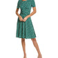 Leota Brittany Ruched Belted Dress Green Size Small
