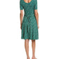 Leota Brittany Ruched Belted Dress Green Size Small