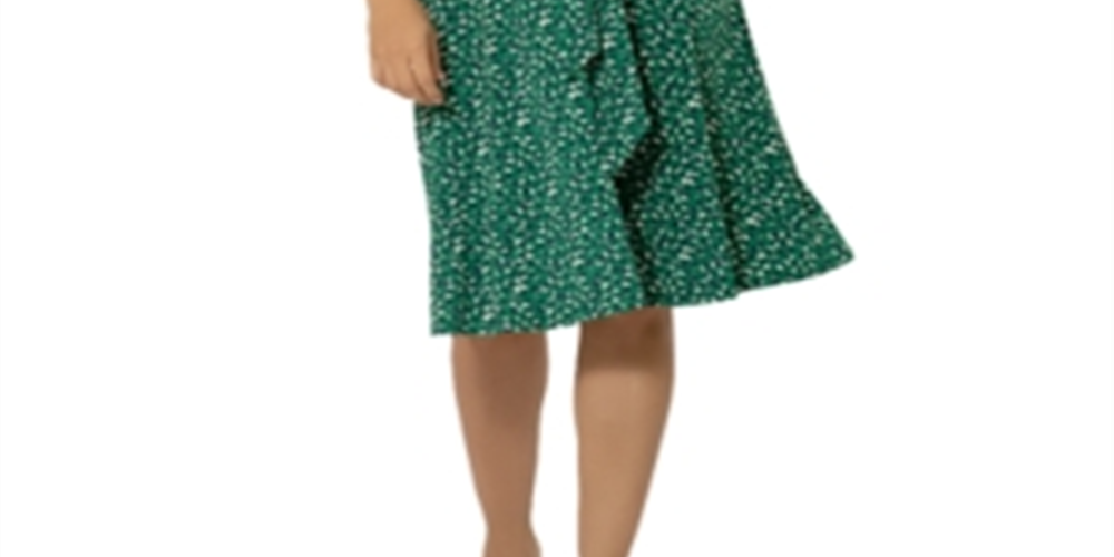 Leota Brittany Ruched Belted Dress Green Size Small
