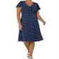 Leota Women's Floral Print Dress Blue Size 2X
