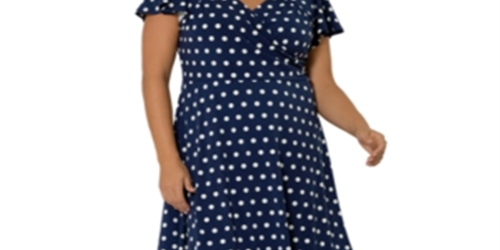 Leota Women's Floral Print Dress Blue Size 2X