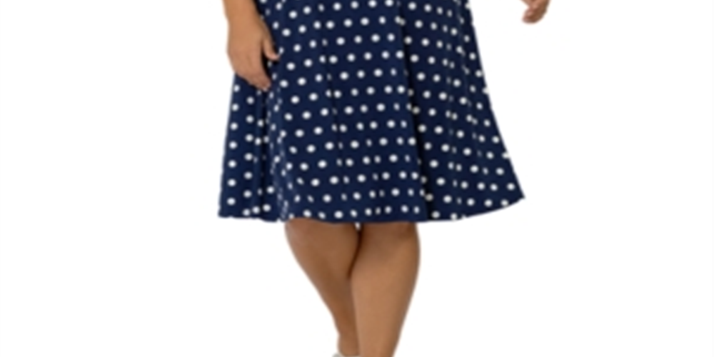 Leota Women's Floral Print Dress Blue Size 2X