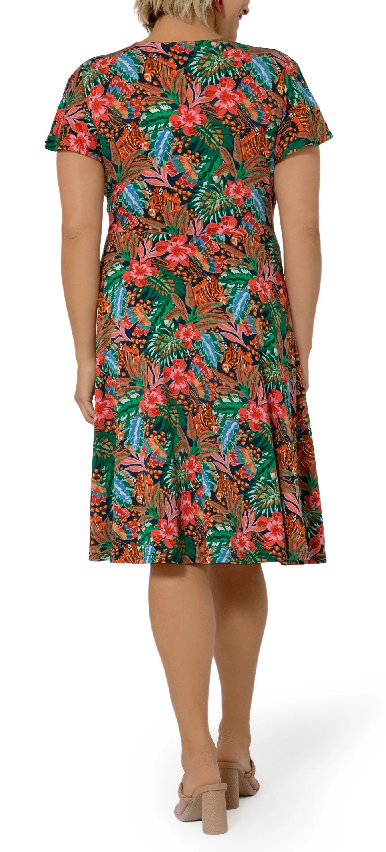 Leota Women's Sweetheart Flutter Sleeve Dress Multi