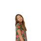 Leota Child Girl's Flowy Ruffled Serenity Dress Green Size Medium