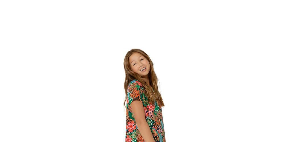 Leota Child Girl's Flowy Ruffled Serenity Dress Green Size Medium