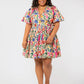 Leota Alena Floral Mini Dress Multi Beige Size XX-Large