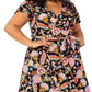 Leota Women's Monique Floral Dress Black Size 1X