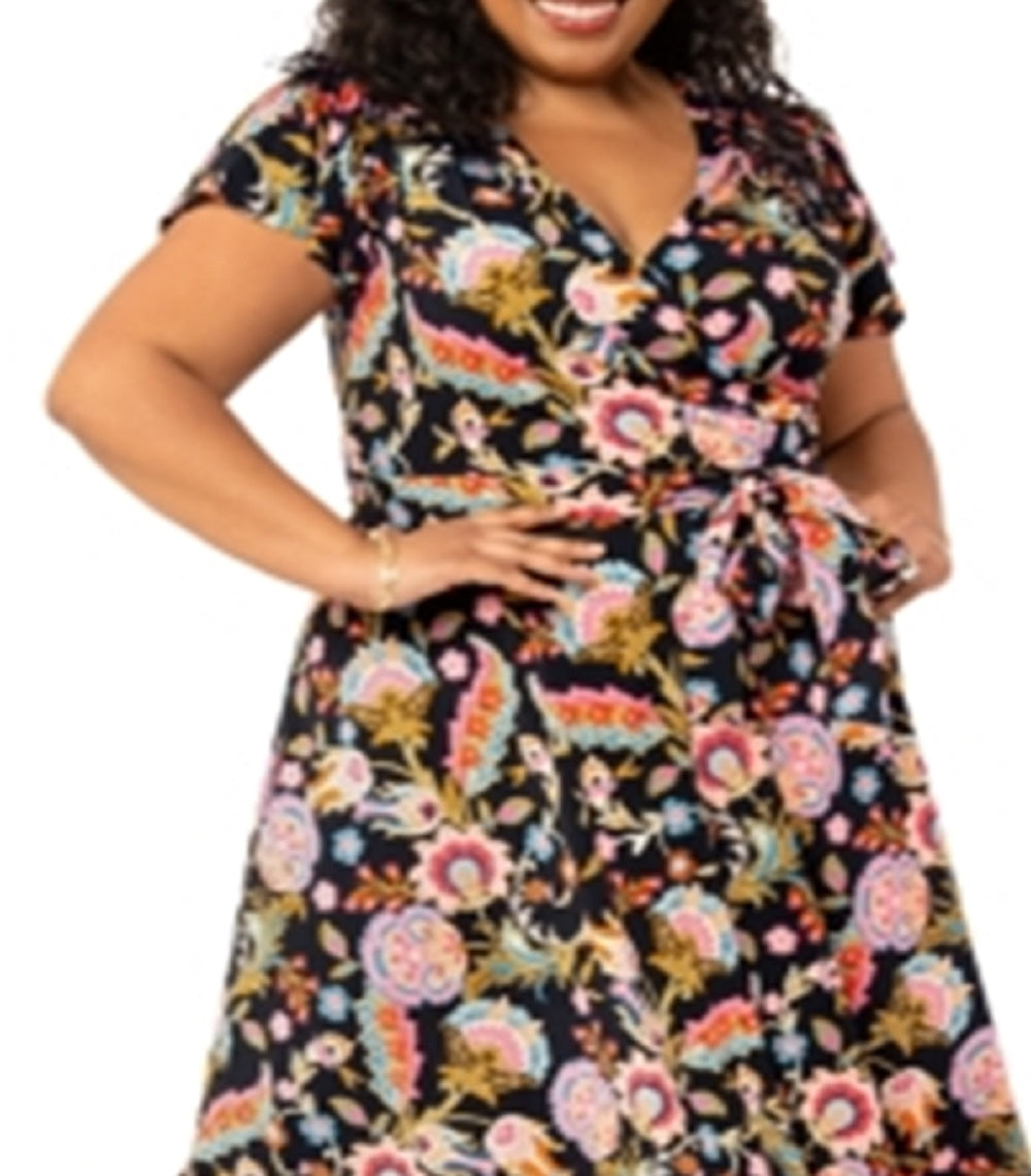 Leota Women's Monique Floral Dress Black Size 1X