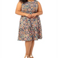 Leota Women's Kristen Moroccan Tile Dress Blue Size 2X