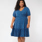 Leota Women's Chelsea Faux Wrap Dress Blue Size 3X