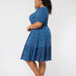 Leota Women's Chelsea Faux Wrap Dress Blue Size 3X