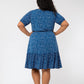 Leota Women's Chelsea Faux Wrap Dress Blue Size 3X